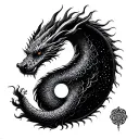 Dragon yin yang symbol tattoo design idea