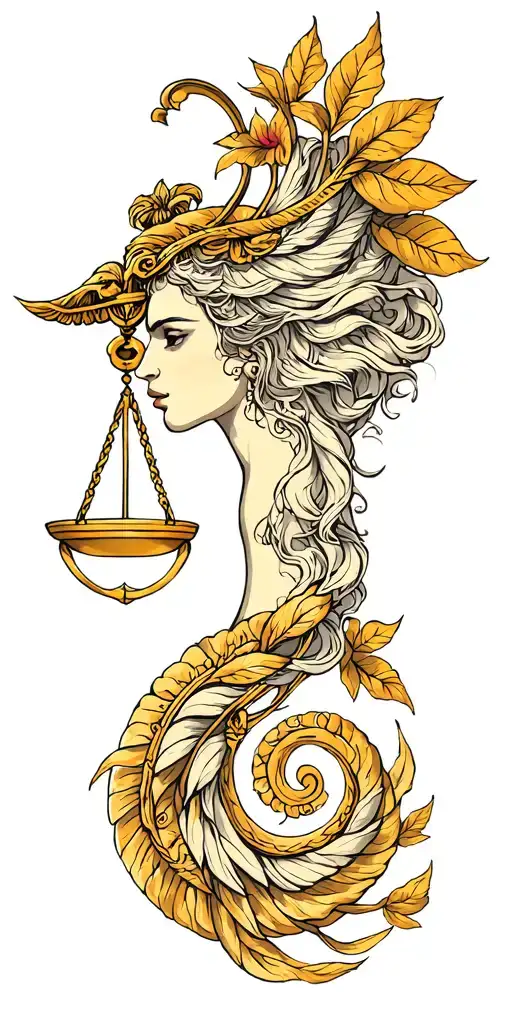 libra zodiac sign tattoo design idea