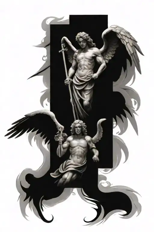 angels and st michael tattoo design idea