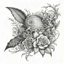 999 combined with nature tattoo design idea