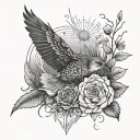 999 combined with nature tattoo design idea