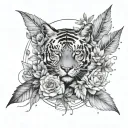 999 combined with nature tattoo design idea