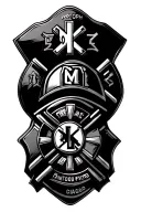 Firefighter and EMS symbols to represent tattoo design idea