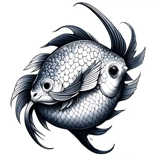 Pisces Taurus tattoo design idea