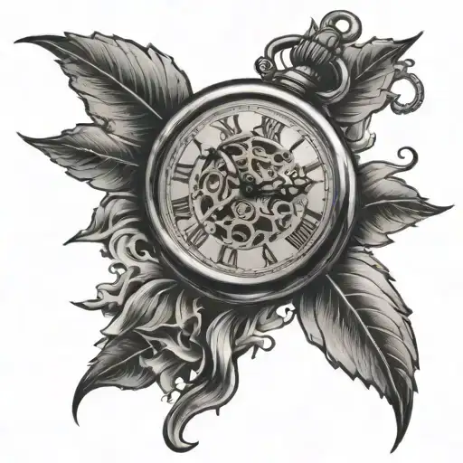 broken pocket watch tattoo design idea