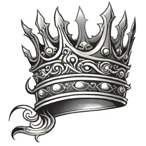 king tribal crown tattoo design idea