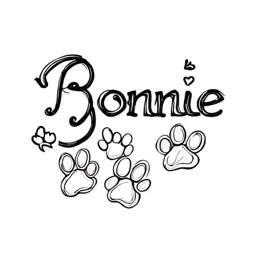 "Bonnie" paws cute style tattoo design idea