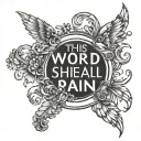 "This world shall know pain" in french with italic font tattoo design idea
