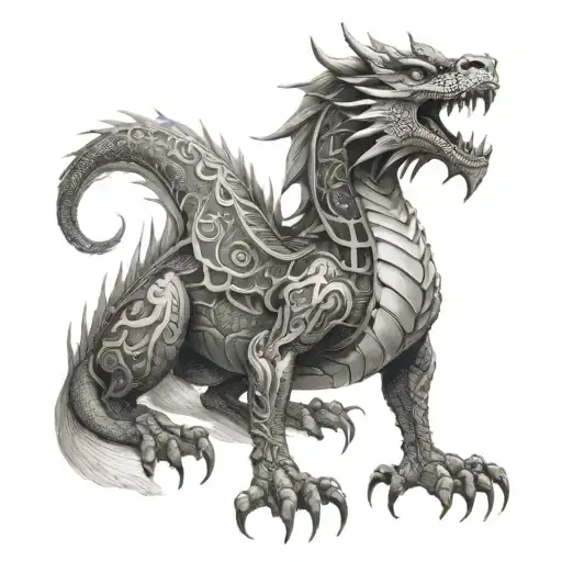 Leo Dragon tattoo design idea