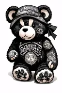 gangster tattooed teddy bear tattoo design idea