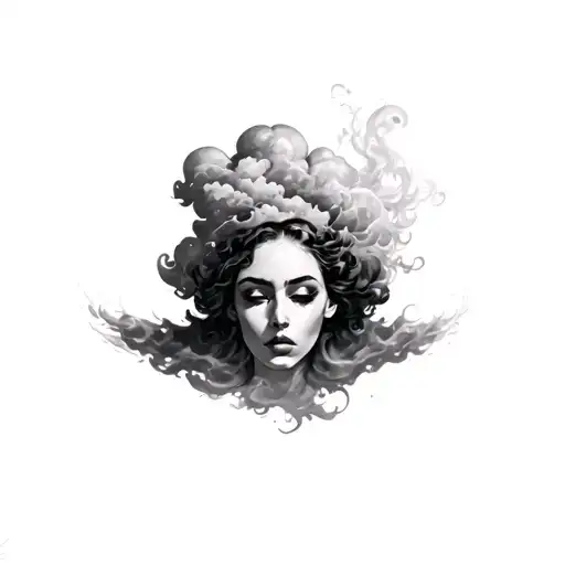 Coverup Clouds and Smoke tattoo design idea