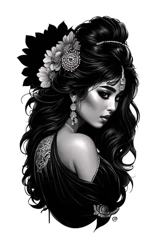sexy thai woman tattoo design idea
