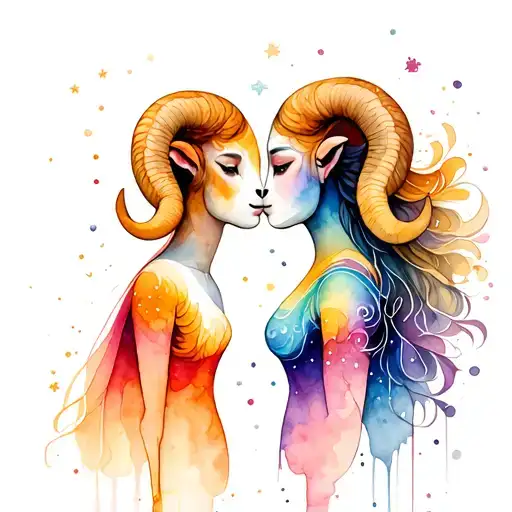 Aries And Aquarius combination tattoo to represent your children  tattoo design idea