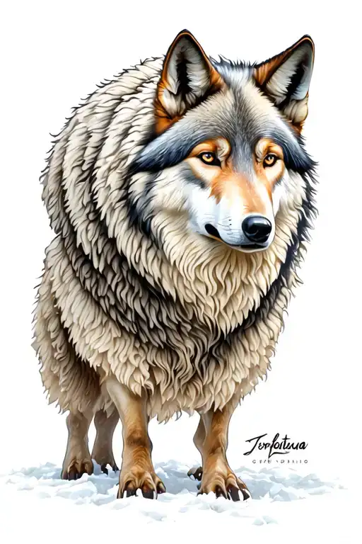 wolf in sheep clothing items morphing tattoo design idea