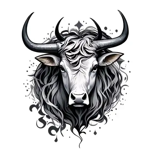 "Combined bend at able " Virgo maiden, Taurus bull tattoo design idea