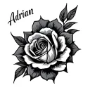 Name Adrian tattoo design idea