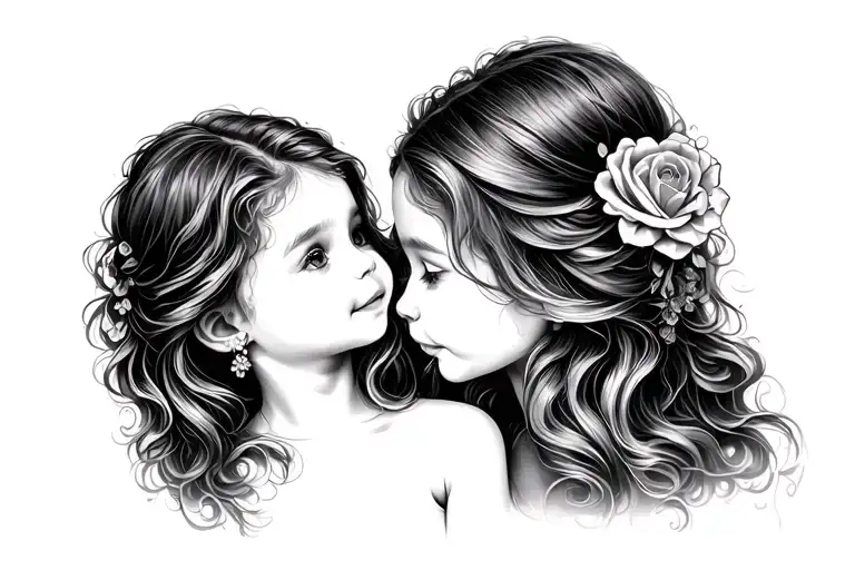 tribute to my daughter Eliana. meaning of her name: God has answered our prayers. She has cares for her epileptic sister tattoo design idea