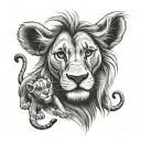 lion king simba and the greatest ten meridius tattoo design idea