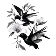 multiple sampaguita with hummingbird tattoo design idea