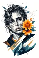 constant struggle with oneself geometric style tattoo design idea