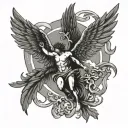 icarus falling sun tattoo design idea