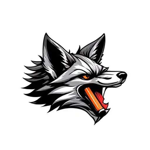 batteries forming the shape of a fox head tattoo design idea