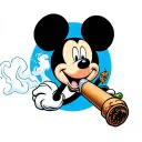 Mickey Mouse smoking a blunt tattoo design idea