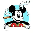 Mickey Mouse smoking a blunt tattoo design idea