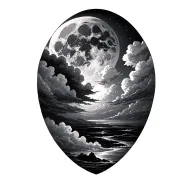 dark moonlight clouds tattoo tattoo design idea