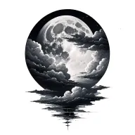 dark moonlight clouds tattoo tattoo design idea