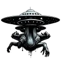 ufo abducting tattoo design idea