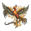 phoenix rising from the ashes tattoo design idea