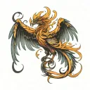 phoenix rising from the ashes tattoo design idea