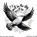 "I’ll be the sky, you’ll be the" a bird flying towards the sun tattoo design idea