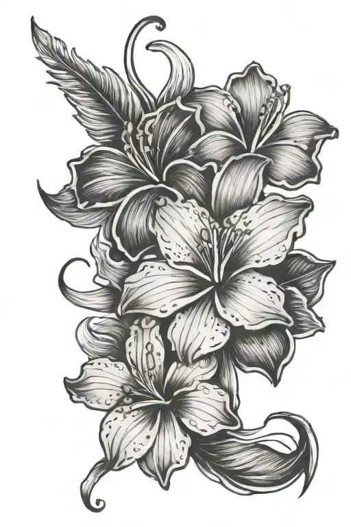 a hawaii flower tattoo design idea