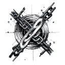 cyber sigilism chain link tattoo design idea