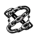 cyber sigilism chain link tattoo design idea