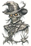 horror scarecrow tattoo design idea