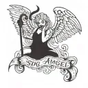 sing like an angel scream like a devil tattoo design idea