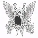 sing like an angel scream like a devil tattoo design idea
