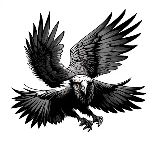 bray Wyatt Firefly Logo buzzard spread wings tattoo design idea