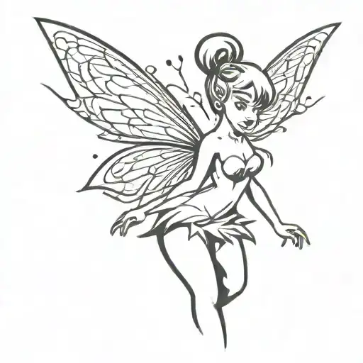 sexy Tinkerbell Neverland tattoo design idea