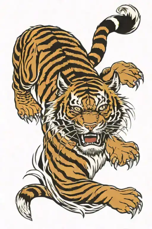 Japanese tiger tattoo design idea