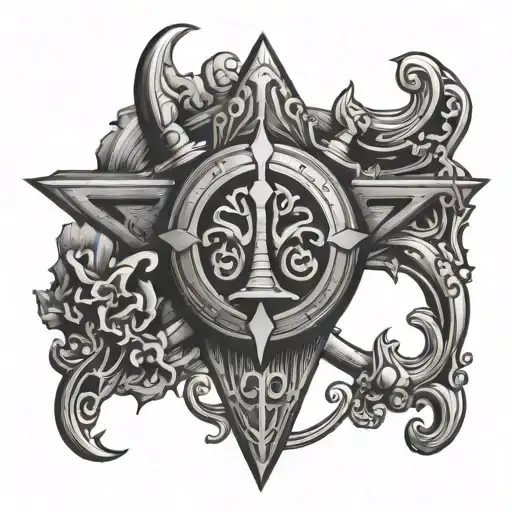 barbados trident tattoo design idea