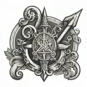 barbados trident tattoo design idea