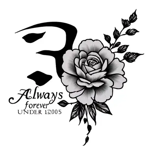always and forever under wedding date tattoo tattoo design idea