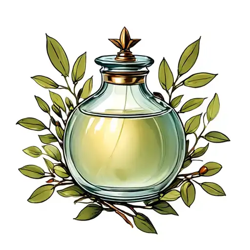 alabaster jar mentioned in the bible that held the perfume mary of bethany  washed framed with olive branches tattoo design idea