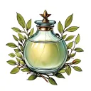 alabaster jar mentioned in the bible that held the perfume mary of bethany  washed framed with olive branches tattoo design idea