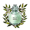 alabaster jar mentioned in the bible that held the perfume mary of bethany  washed framed with olive branches tattoo design idea