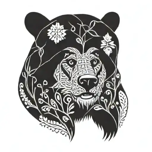 bear Nordic style tattoo design idea
